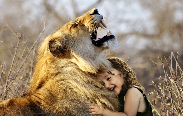 holčička s lvicí